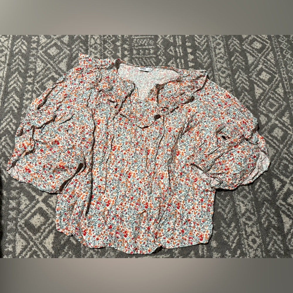 Sonoma floral long sleeve top 2x
